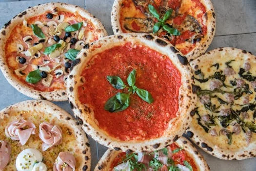 margherita pizza with fresh basil tomatoes